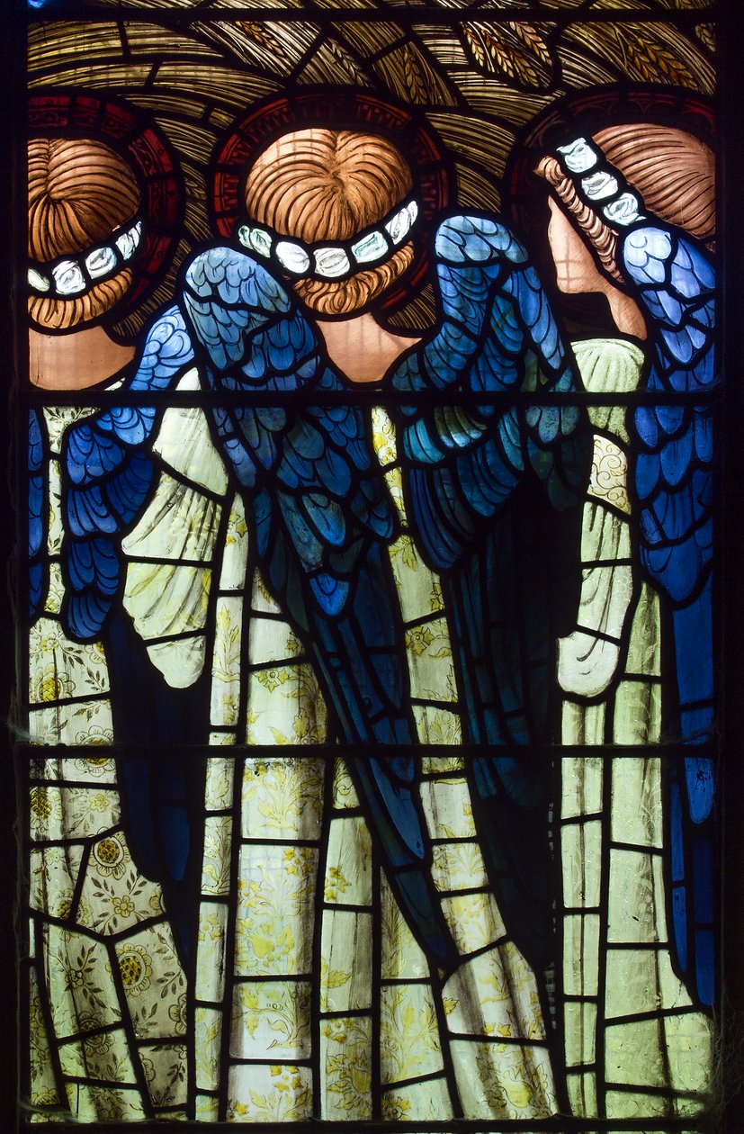 Harwarden, St Deiniol, Morris & Co., Edward Burne-Jones, Andělé, Narození Páně, 1898 od Edward Burne Jones