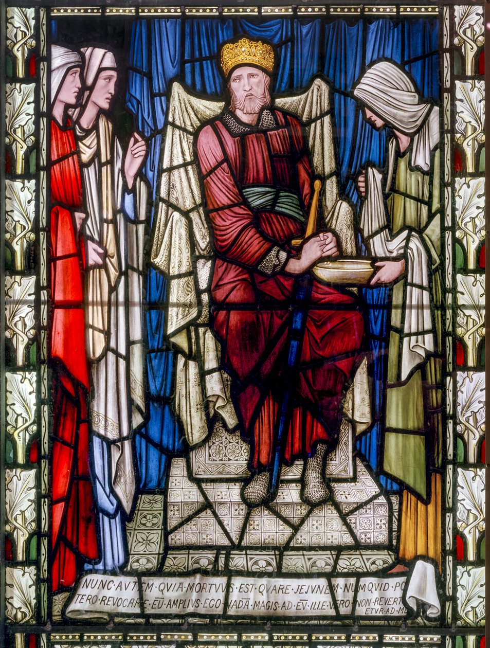 King David and Charity, c.1896 (vitráže) od Edward Burne Jones