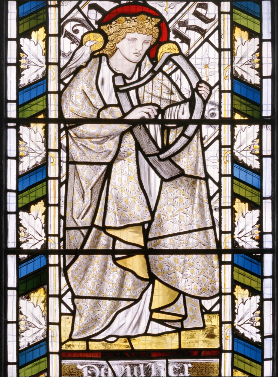 Král David, detail z východního okna, 1866 (vitráže) od Edward Burne Jones