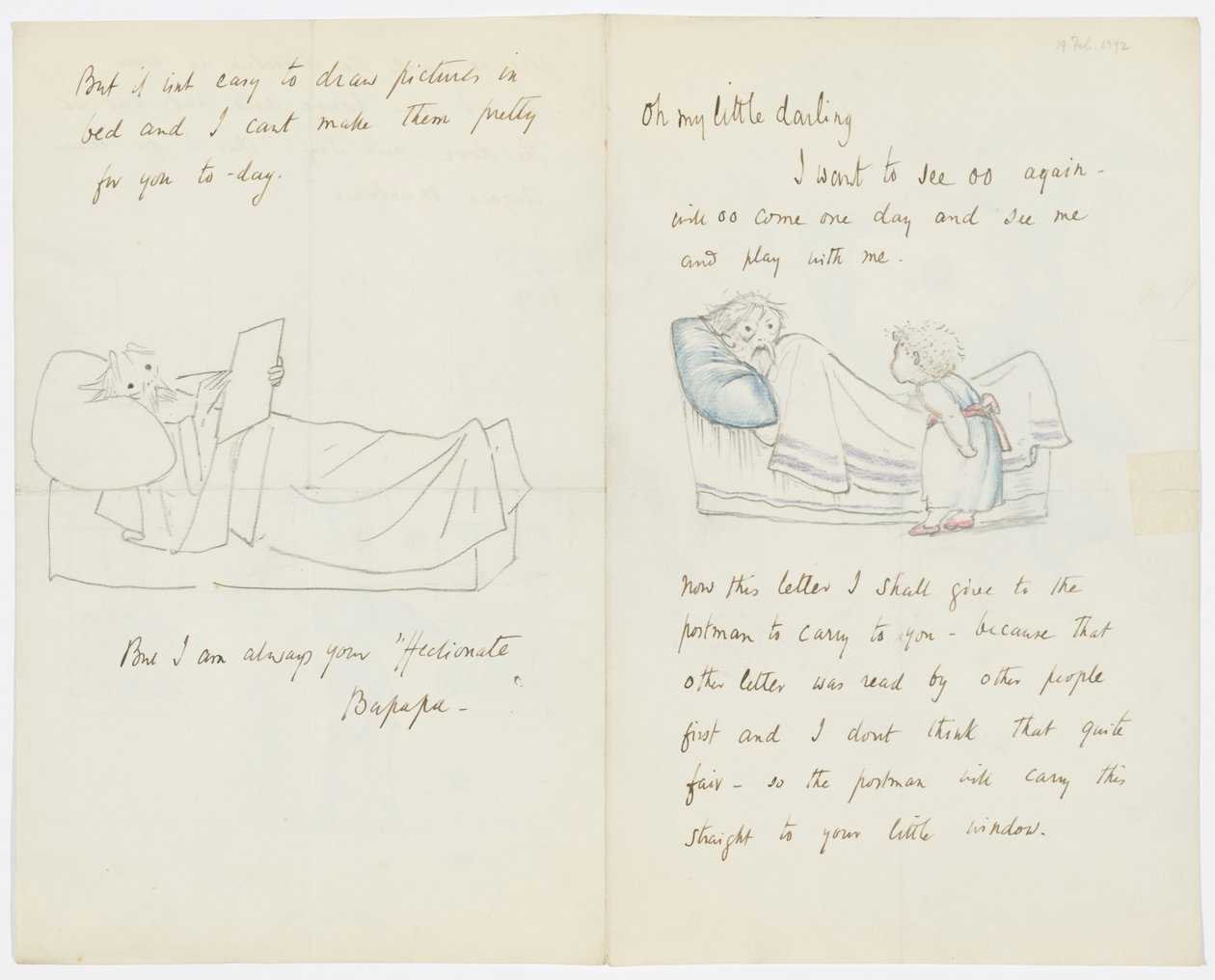 Dopis umělcově vnučce Angele Thirkell (tužka na papíře) od Edward Burne-Jones