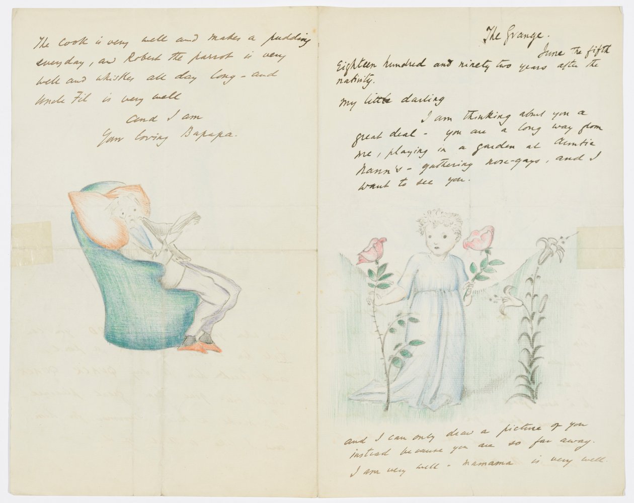 Dopis umělcově vnučce Angele Thirkell (tužka na papíře) od Edward Burne-Jones