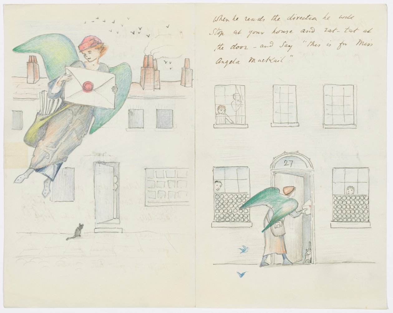 Dopis umělcově vnučce Angele Thirkell (tužka na papíře) od Edward Burne Jones