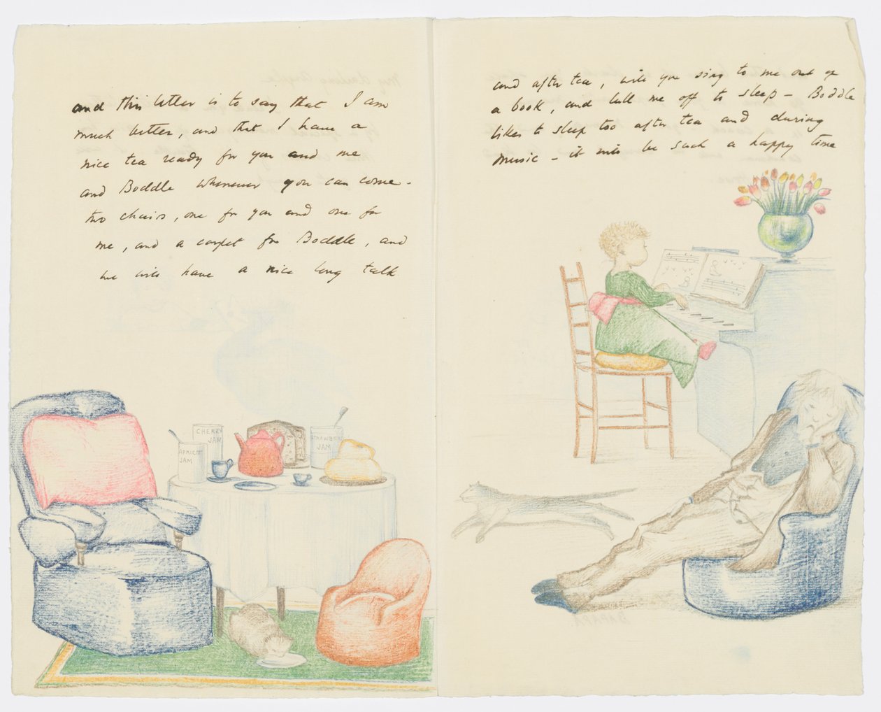 Dopis umělcově vnučce Angele Thirkell (tužka na papíře) od Edward Burne Jones