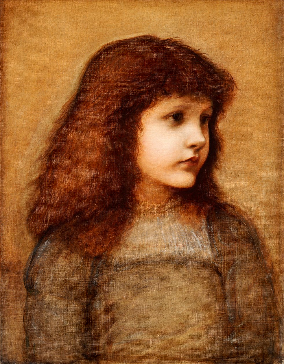 Portrét Gertie Lewis, poloviční délka, 1879-80 od Edward Burne Jones