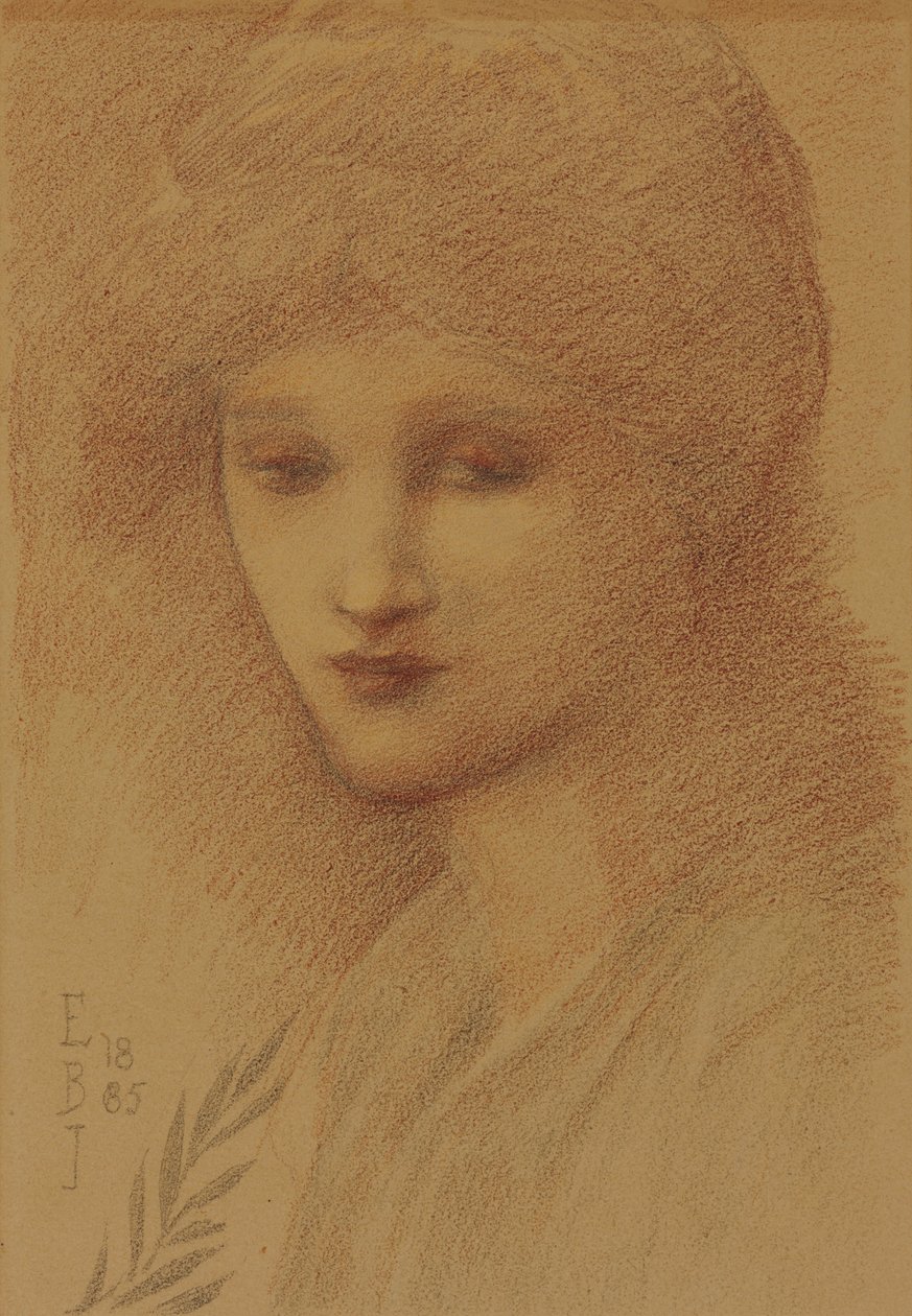 Portrét Laury Lytteltonové, rozené Tennantové, se sklopenýma očima, 1885 od Edward Burne Jones