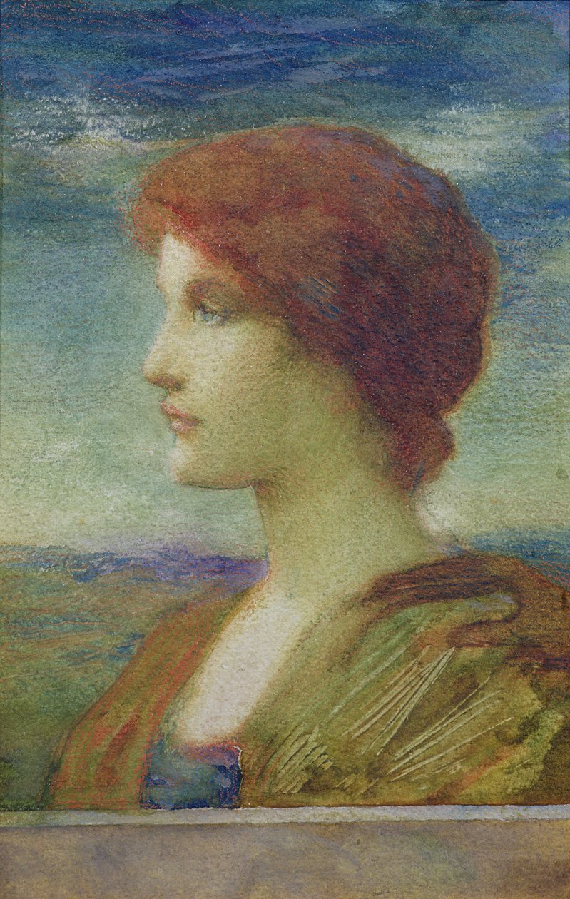 Portrét Sarah Bernhardt (1844-1923) (pastel) od Edward Burne Jones