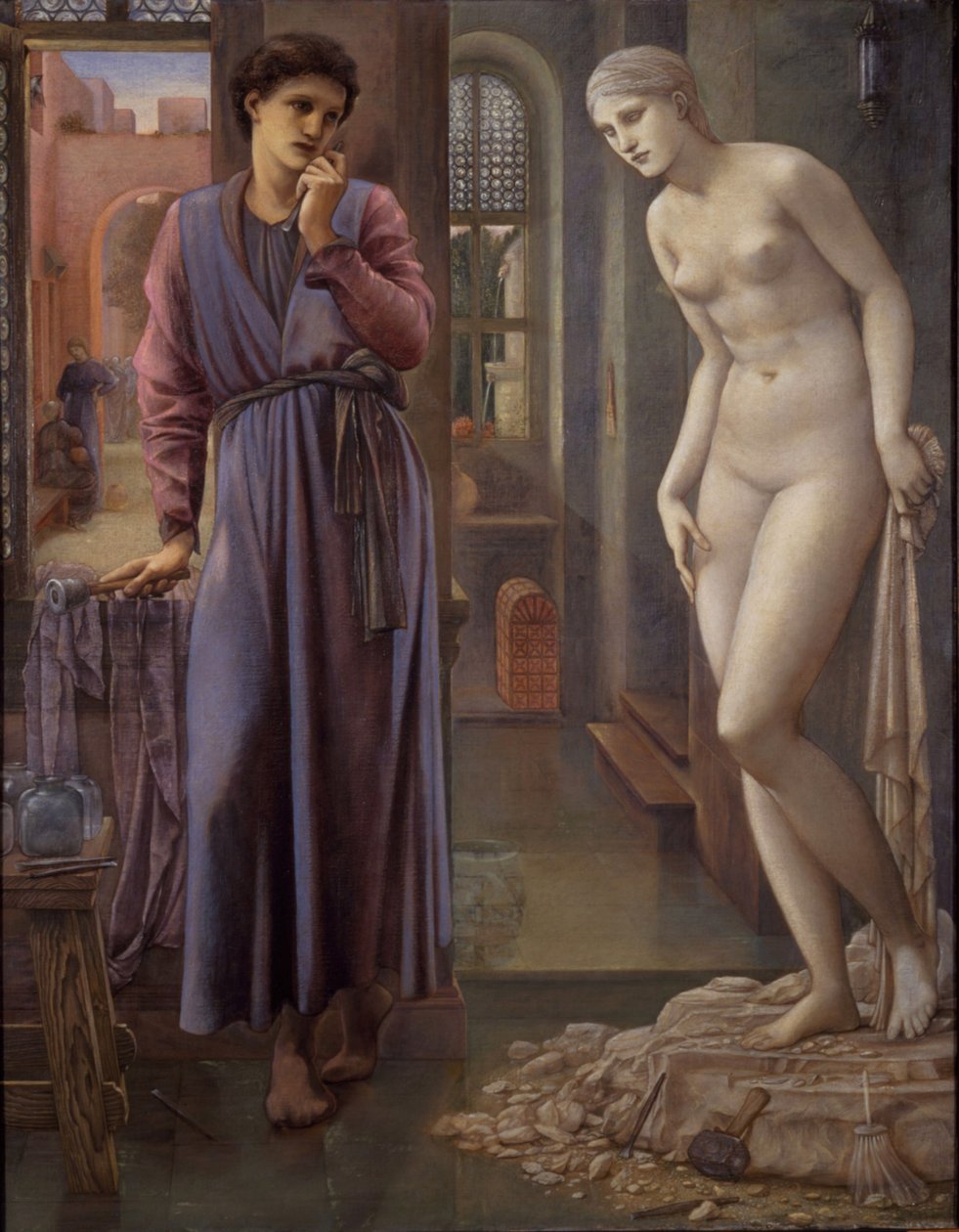 Pygmalion a obraz - The Hand Refrains, 1878 od Edward Burne-Jones