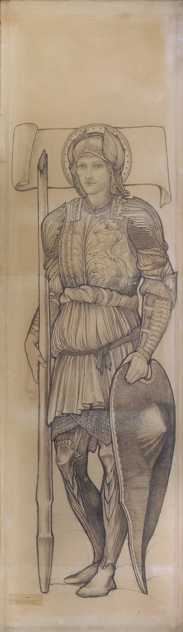 Saint George, 1880 (křída na papíře) od Edward Burne Jones