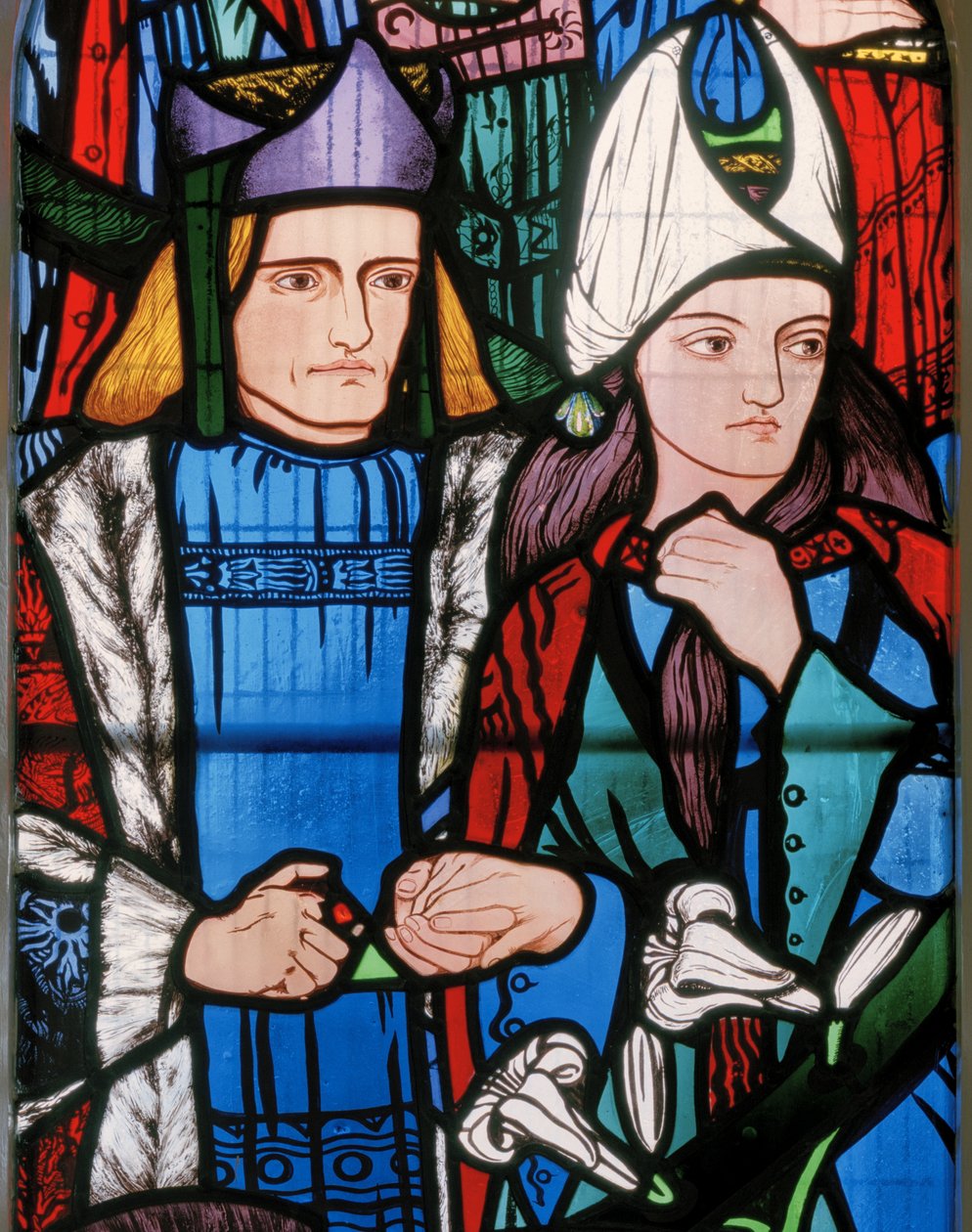 Šalamoun a královna ze Sáby, 1857 (vitráže) od Edward Burne Jones