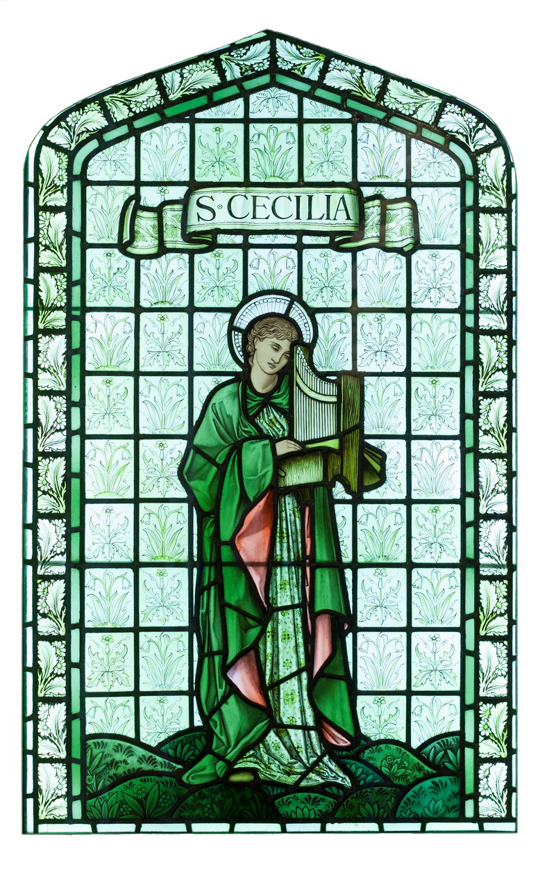Svatá Cecílie, asi 1897, Edward Burne Jones (vitráže, malované a olovnaté sklo) od Edward Coley Burne Jones