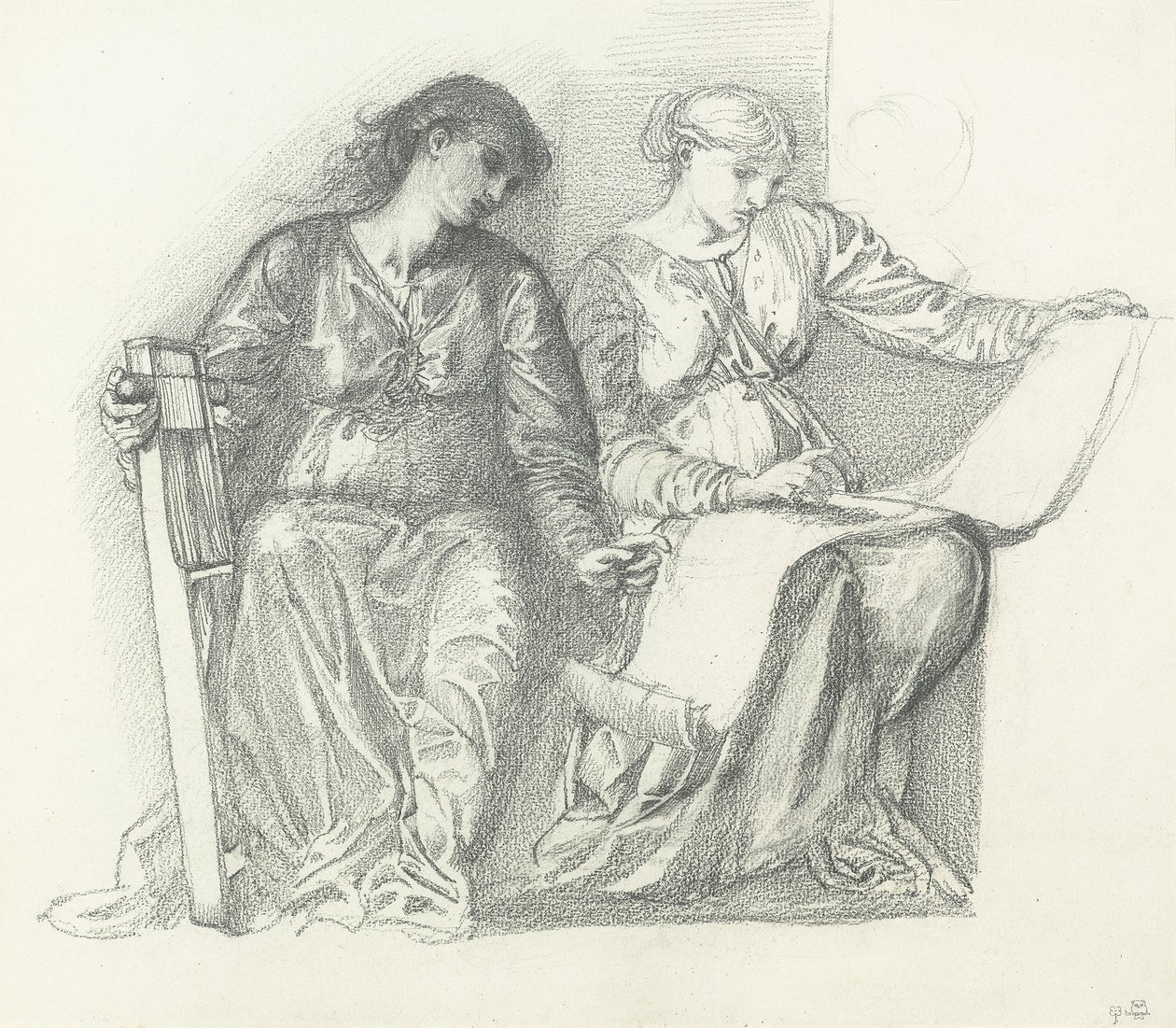 Studium pro "hudbu", c.1865 od Edward Burne Jones