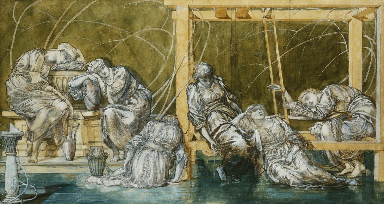 Studie na "Zahradní dvůr", od Edward Burne Jones