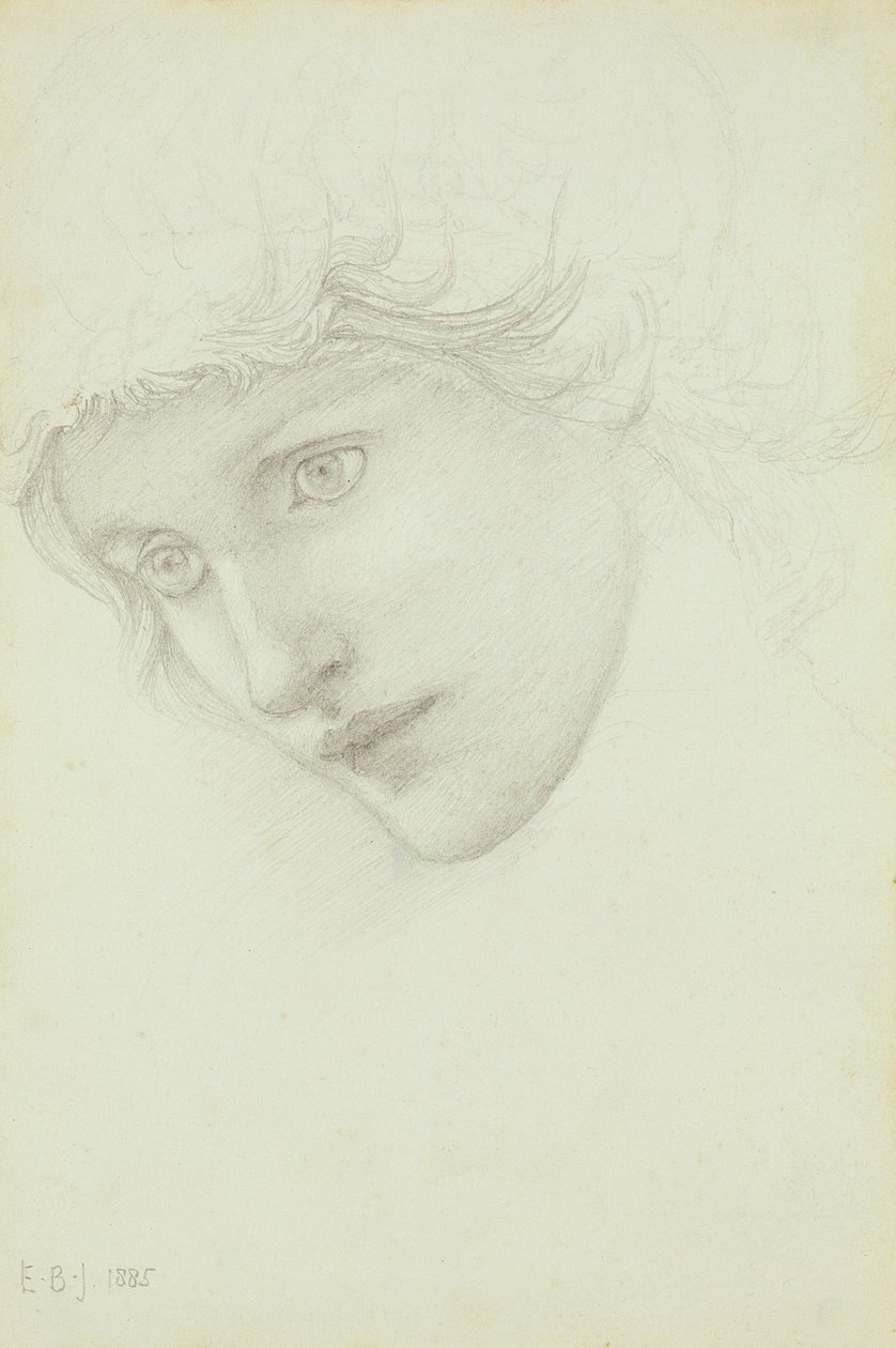 Studie pro hlavu mořské panny, 1885 od Edward Burne Jones