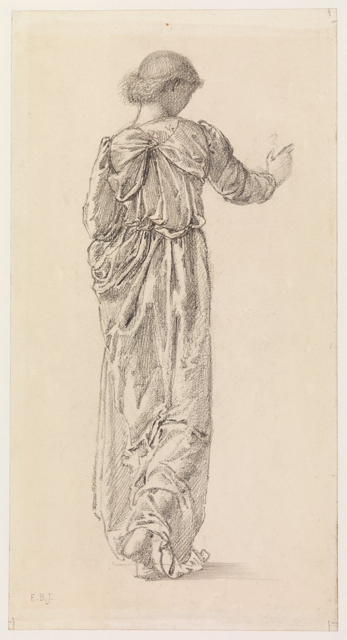 Studie zahalené ženské postavy pro „The Garland Weavers“, 1866 od Edward Burne Jones