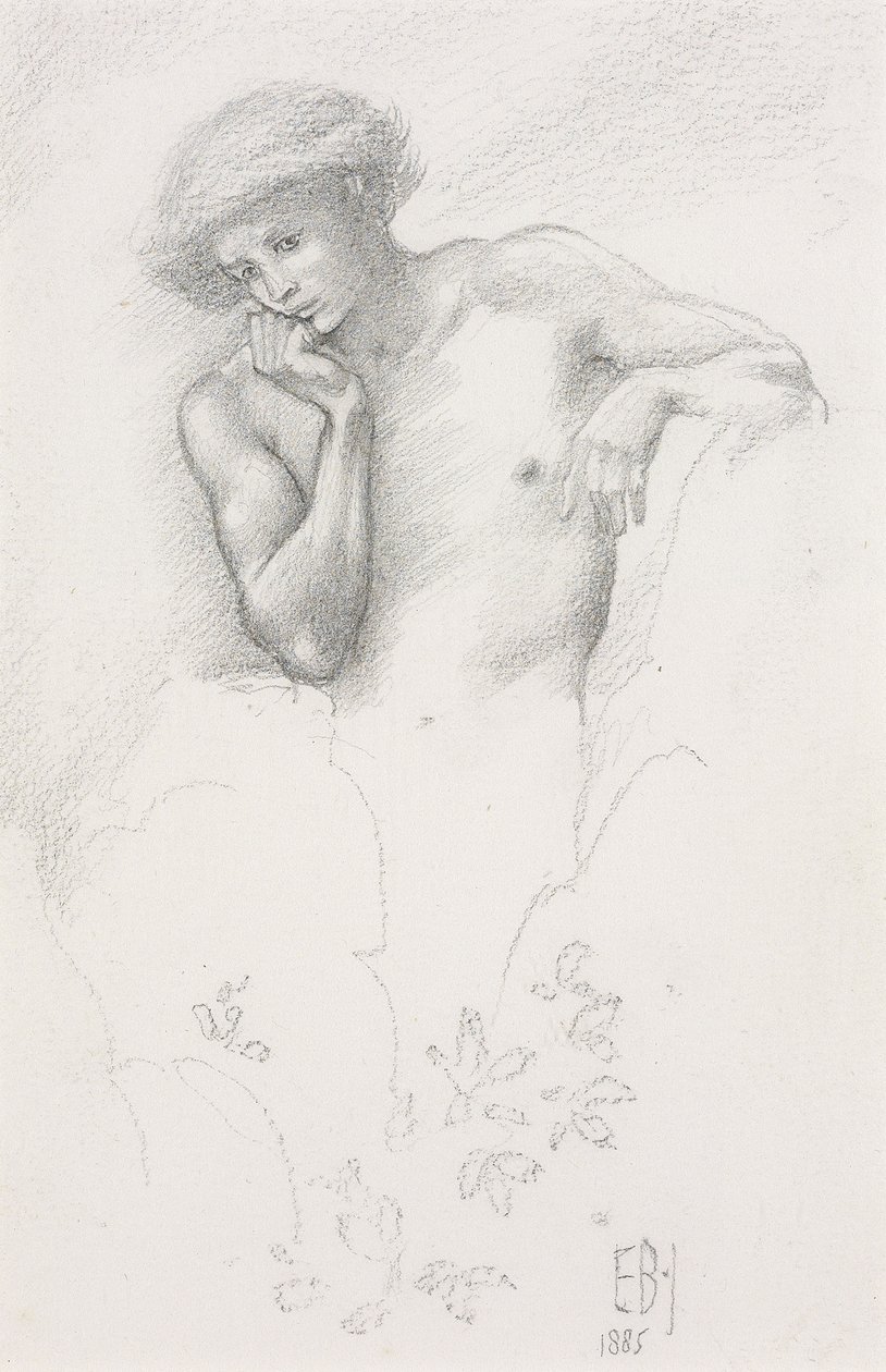 Studie horské víly pro „Arthur in Avalon“, 1885 od Edward Burne Jones