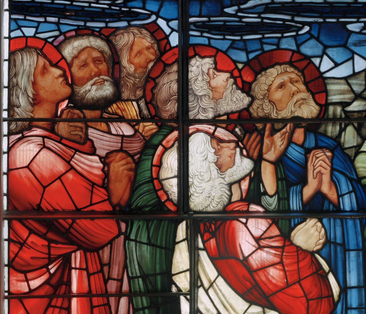 Okno Nanebevstoupení Páně, detail, 1885 (vitráž) od Edward Burne Jones