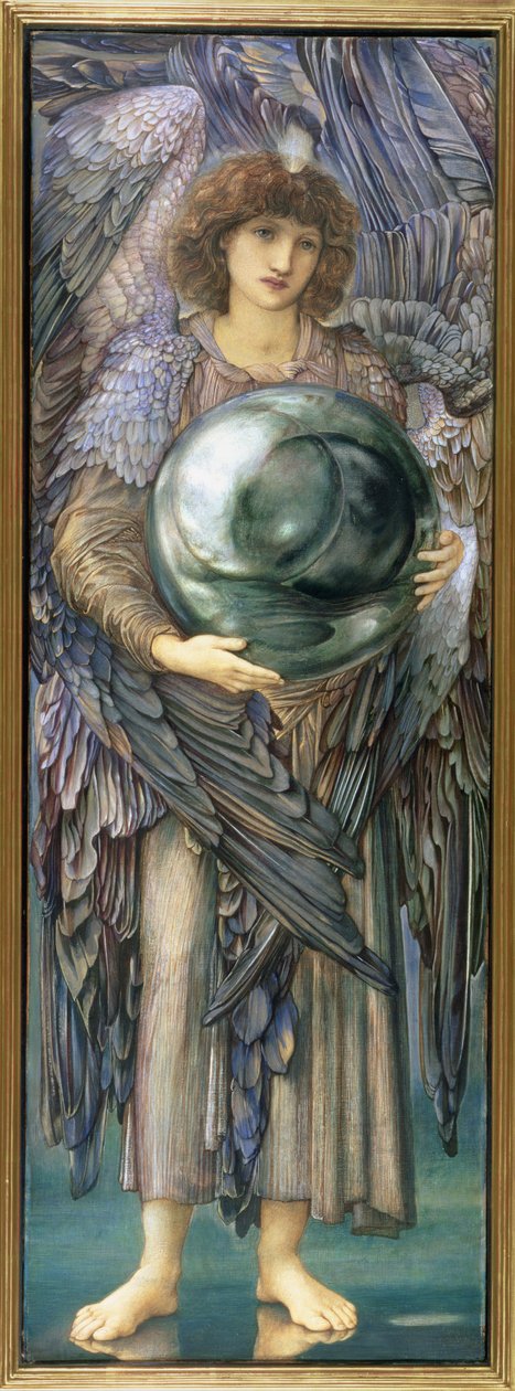 The Days of Creation: the First Day, 1870-76 (wc, kvaš, skořápková zlatá a platinová barva na plátnem potaženém panelu připraveném zinkovou drtí) od Edward Burne Jones