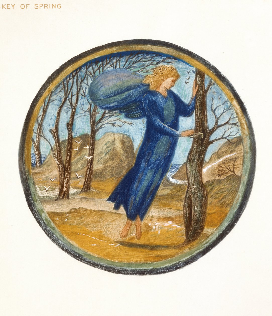 Květinová kniha: XI. Klíč jara, 1905 (litho s kvašem na papíře) od Edward Burne Jones