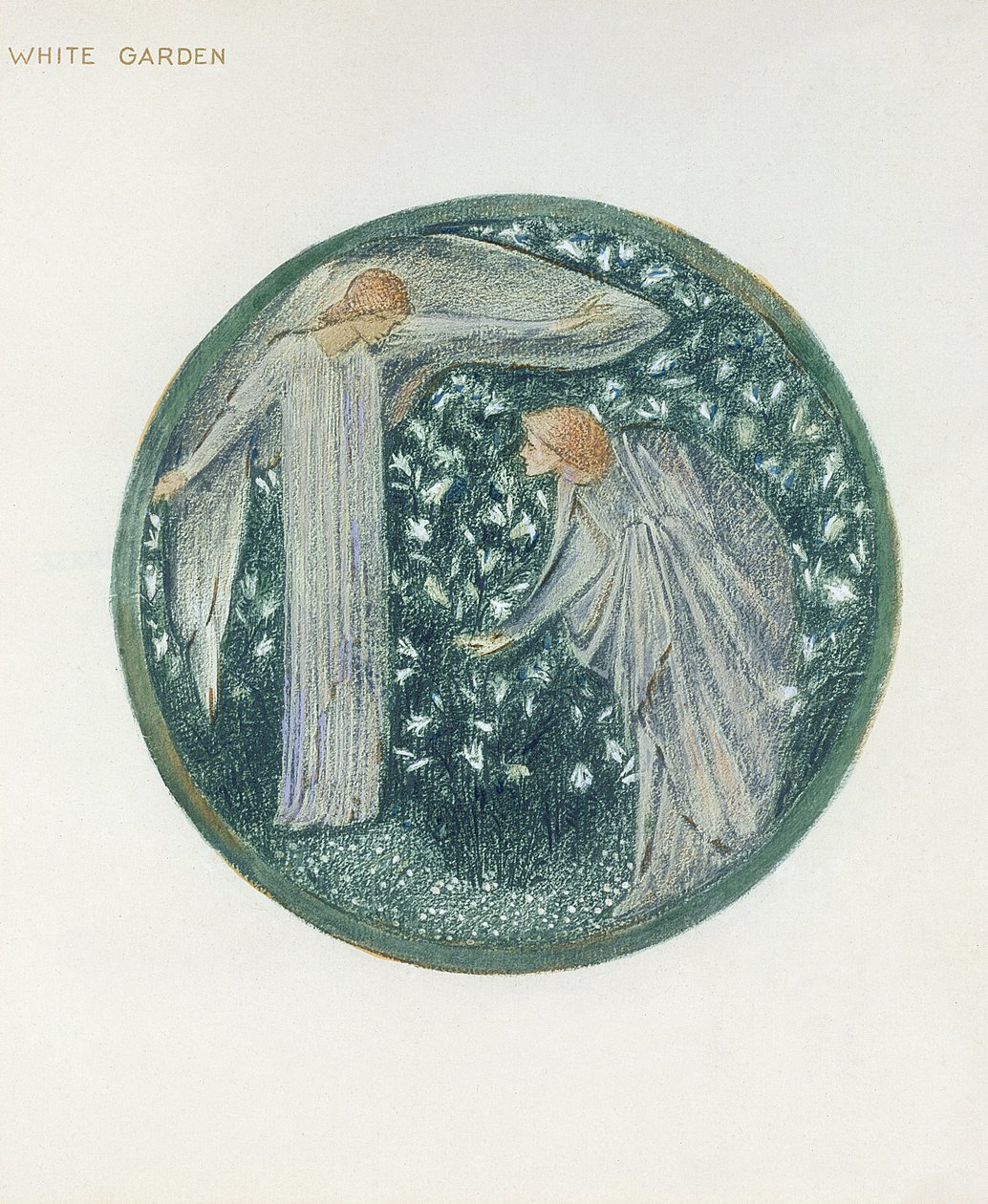 Květinová kniha: XXXIV. White Garden, 1905 (litho s kvašem na papíře) od Edward Burne Jones
