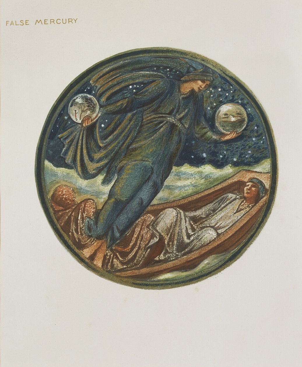 Květinová kniha: XXXVI. Falešný Merkur, 1905 (litho s kvašem na papíře) od Edward Burne Jones