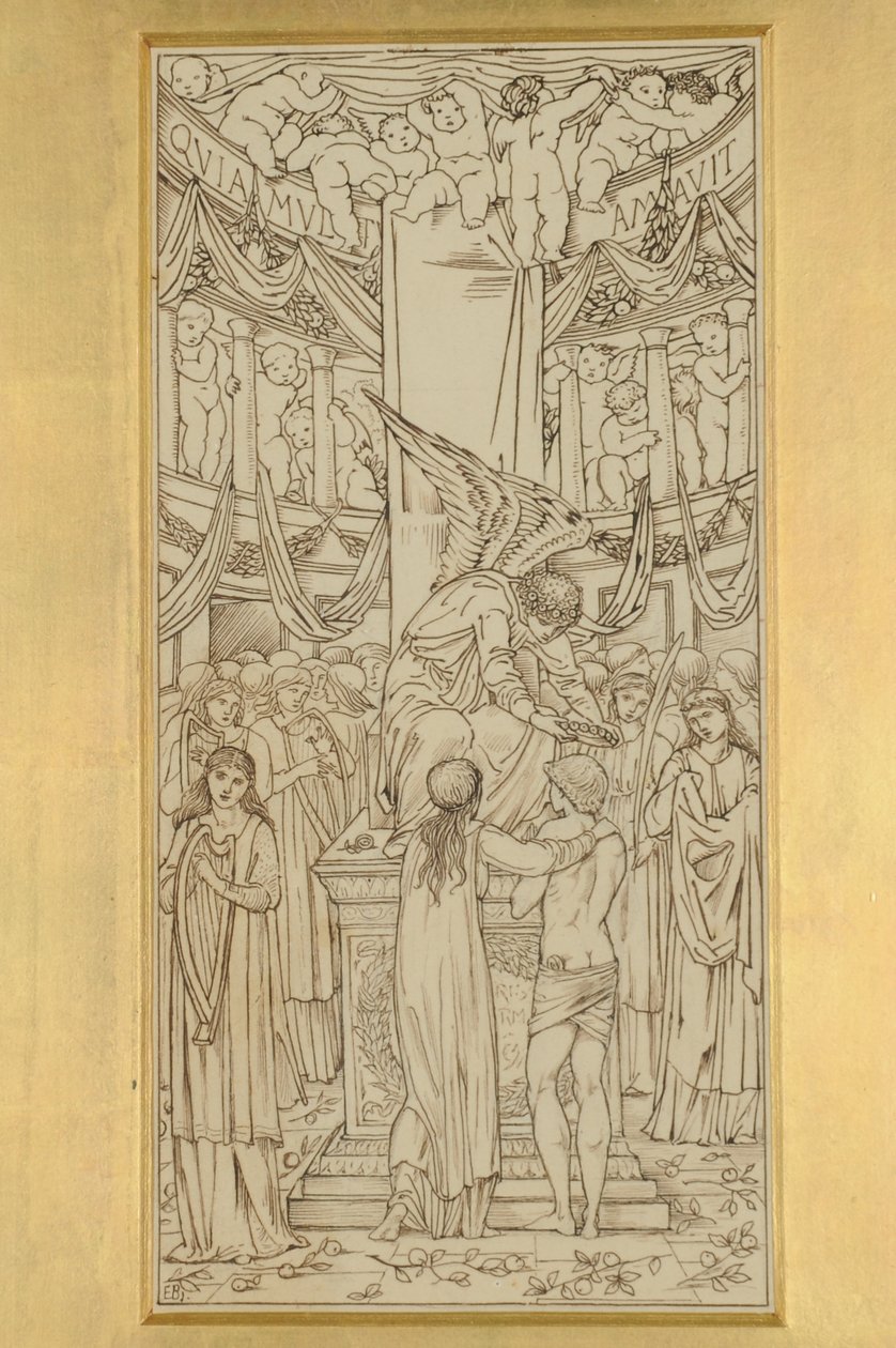 The Mystic Marriage, 1871-74 (inkoust na papíře) od Edward Burne Jones