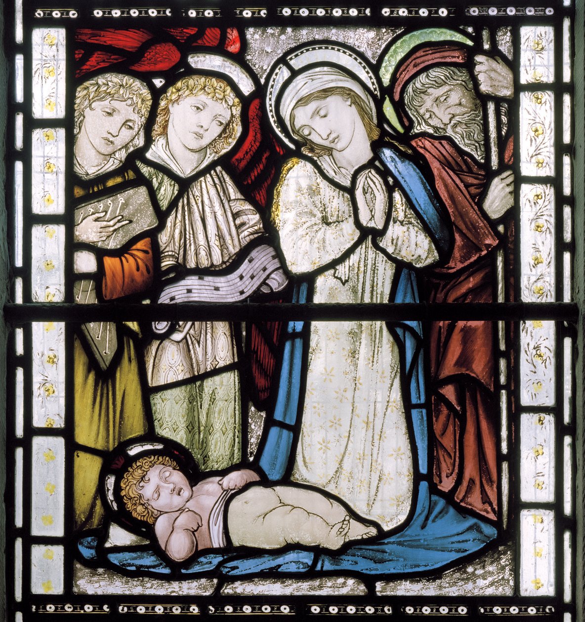 Narození Páně, 1877 (vitráže) od Edward Burne Jones