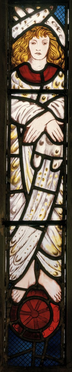 Nový Jeruzalém, Anděl, detail, 1862-3 (vitráže) od Edward Burne Jones