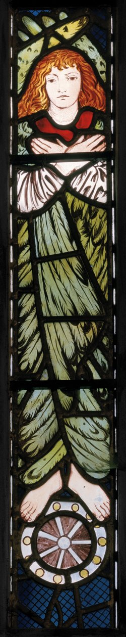 Nový Jeruzalém, Anděl, detail, 1862-3 (vitráže) od Edward Burne Jones