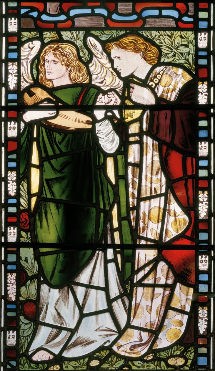 Nový Jeruzalém, detail, 1862-3 (vitráže) od Edward Burne Jones