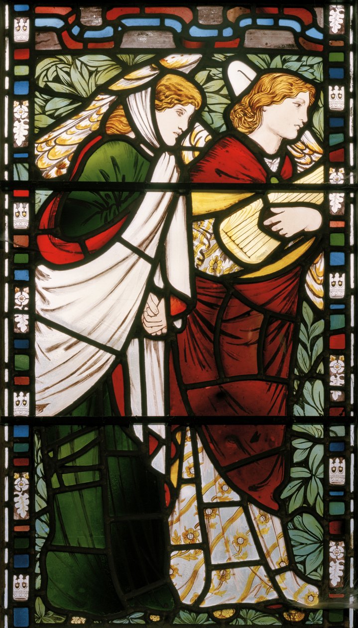 Nový Jeruzalém, detail, 1862-3 (vitráže) od Edward Burne Jones