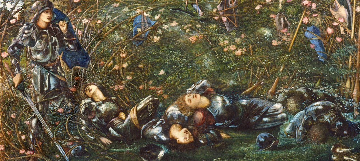 Princ vstupuje do Briar Wood, ilustrace z 