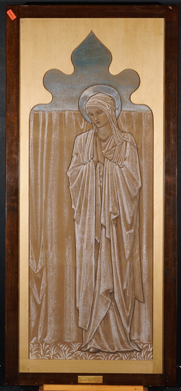 Panna Maria: karikatura pro vitráže v Ashton-under-Lyne, kolem roku 1892 od Edward Burne Jones