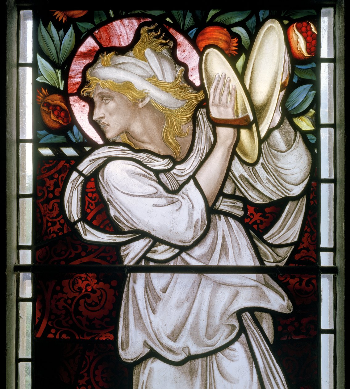 Waterford, St Michael & All Angels, Morris & Co., Edward Burne-Jones, Miriam detail, 1872 od Edward Burne Jones