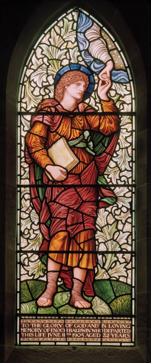 Wilden, All Saints, Morris & Co., Edward Burne-Jones, John Henry Dearle (1859-1932), Enoch, 1902-1914, Louisa, Alfred, The Baldwins, ministerský předseda, metodista, Worcestershire, Arts & Crafts, Rudyard K od Edward Coley and Dearle Burne Jones