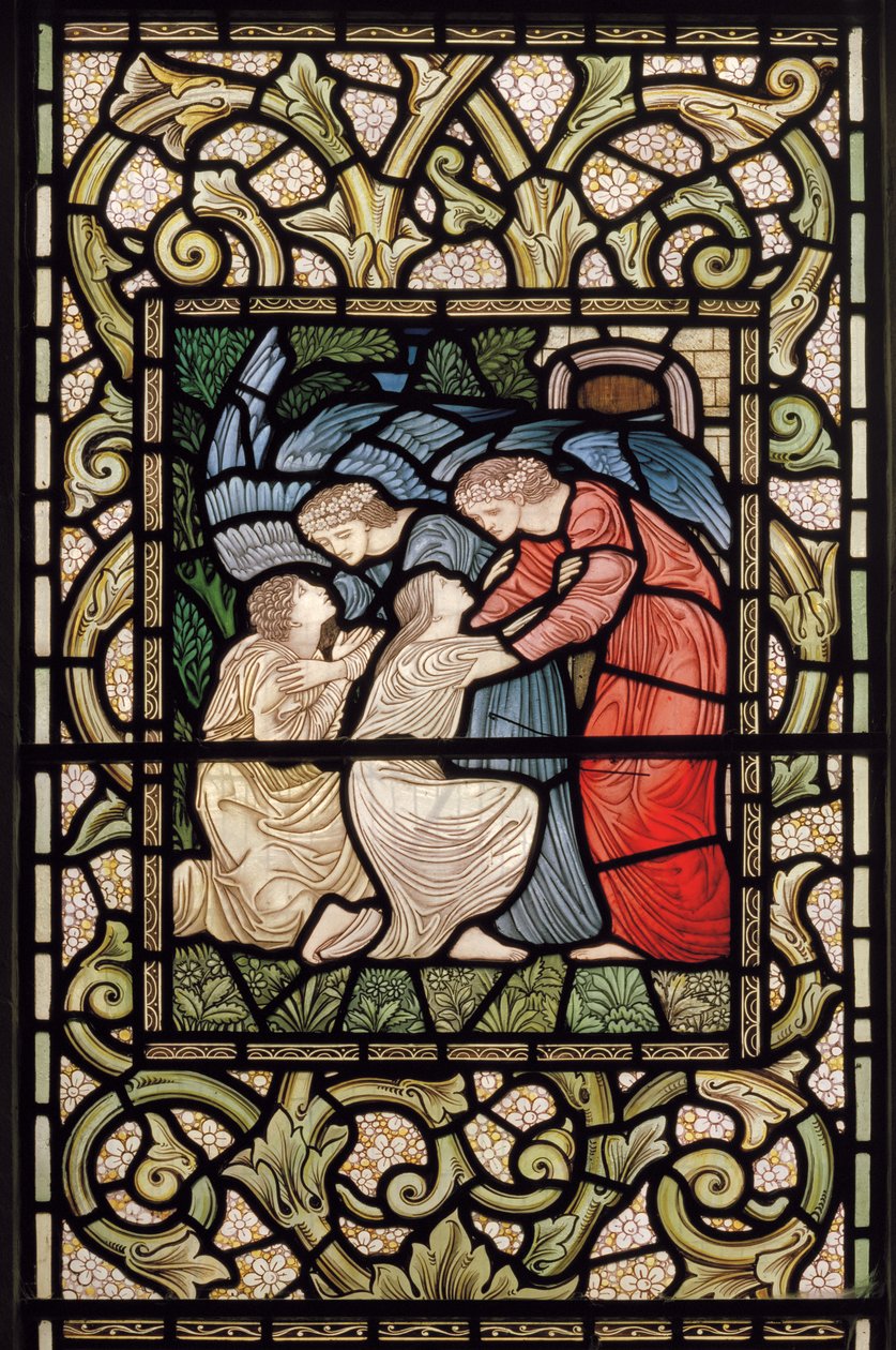 Wilden, All Saints, Morris & Co., Edward Burne-Jones, John Henry Dearle (1859-1932), Reception into Paradise, 1902-1914, Louisa, Alfred, The Baldwins, ministerský předseda, metodista, Worcestershire, Arts & od Edward Coley and Dearle Burne Jones