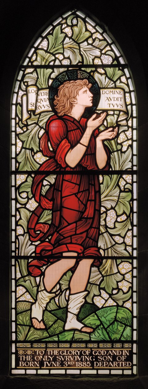 Wilden, All Saints, Morris & Co., Edward Burne-Jones, John Henry Dearle (1859-1932), Samuel, 1902-1914, Louisa, Alfred, The Baldwins, ministerský předseda, metodista, Worcestershire, Arts & Crafts, Rudyard od Edward Coley and Dearle Burne Jones