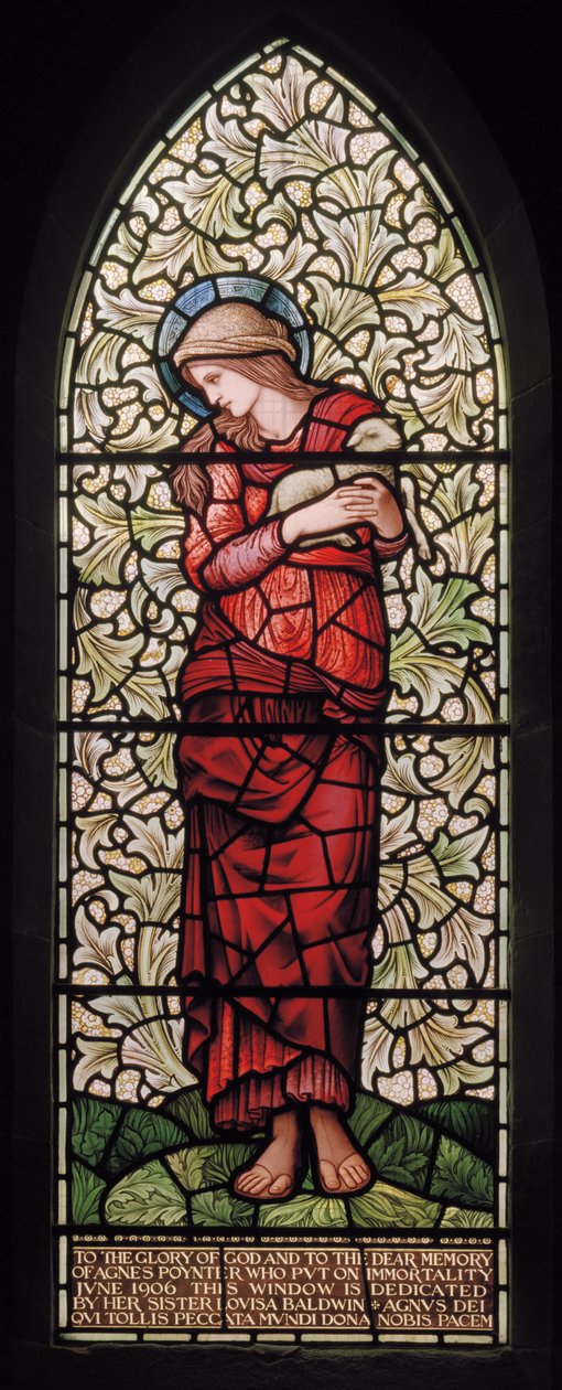 Wilden, All Saints, Morris & Co., Edward Burne-Jones, John Henry Dearle (1859-1932), St Agnes, 1902-1914, Louisa, Alfred, The Baldwins, ministerský předseda, metodista, Worcestershire, Arts & Crafts, Rudyar od Edward Coley and Dearle Burne Jones