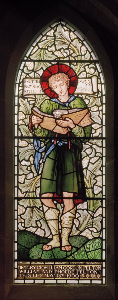 Wilden, All Saints, Morris & Co., Edward Burne-Jones, John Henry Dearle (1859-1932), Timothy, 1902-1914, Louisa, Alfred, The Baldwins, ministerský předseda, metodista, Worcestershire, Arts & Crafts, Rudyard od Edward Coley and Dearle Burne Jones