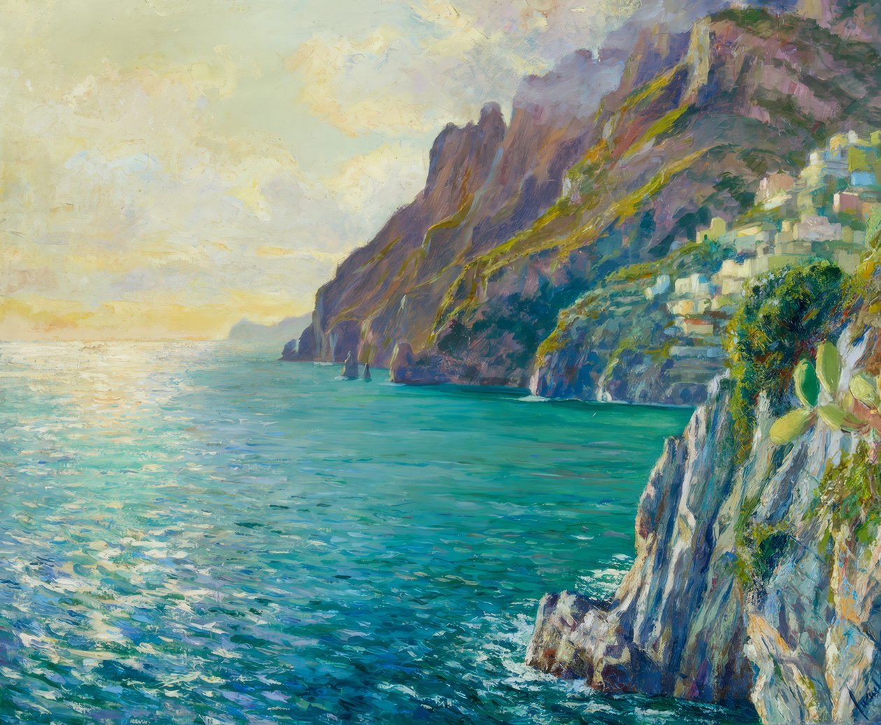 Večerní atmosféra Positana od Edward Cucuel