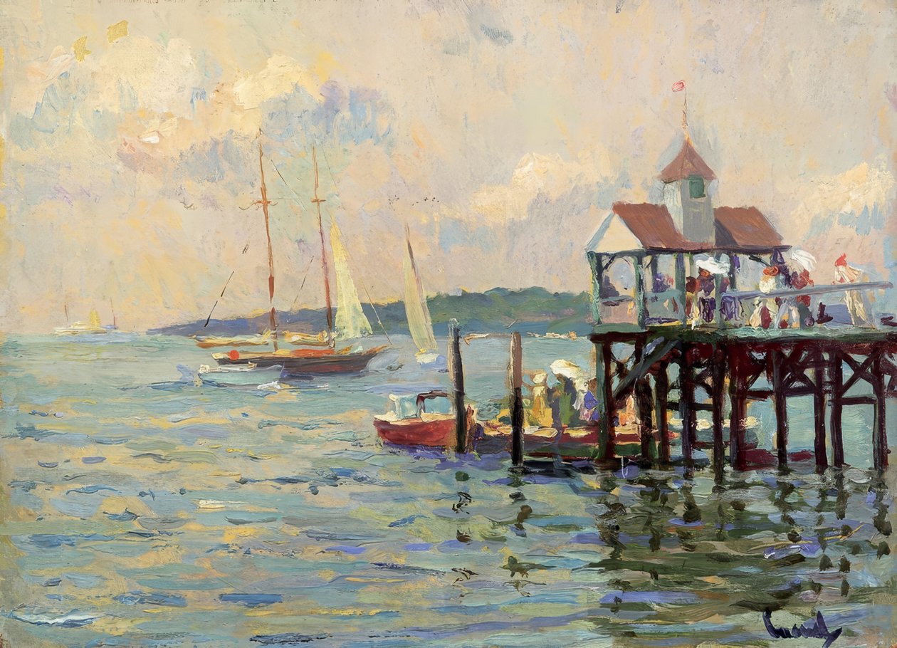 Molo na jezeře od Edward Cucuel