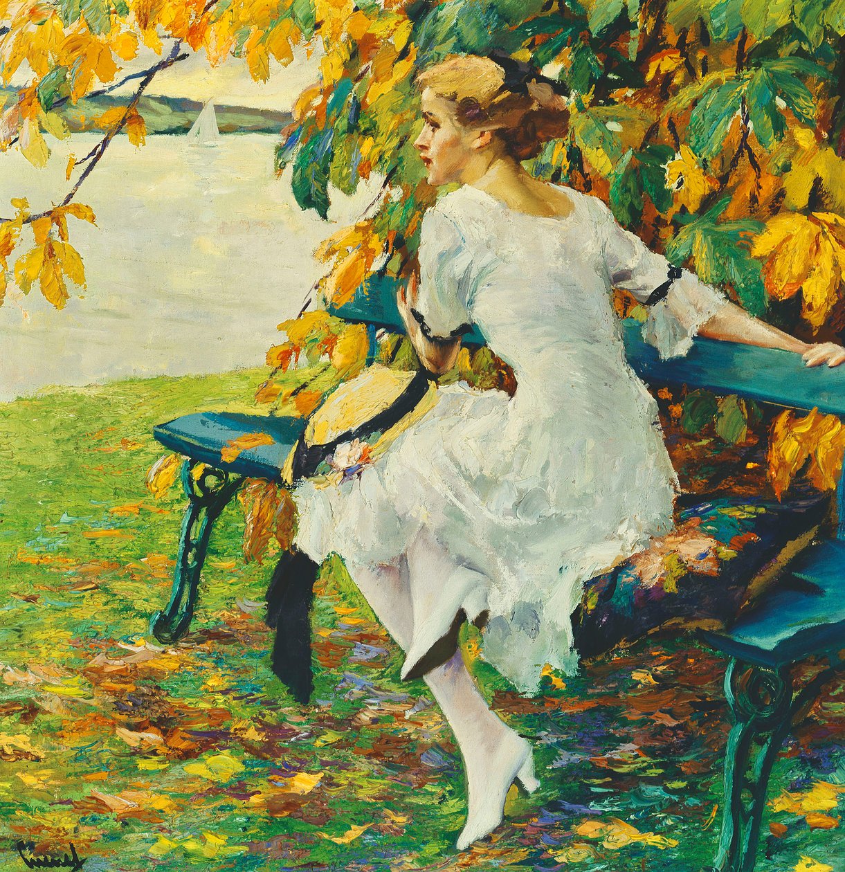 Na zelené lavičce; Auf der Grunen Bank od Edward Cucuel