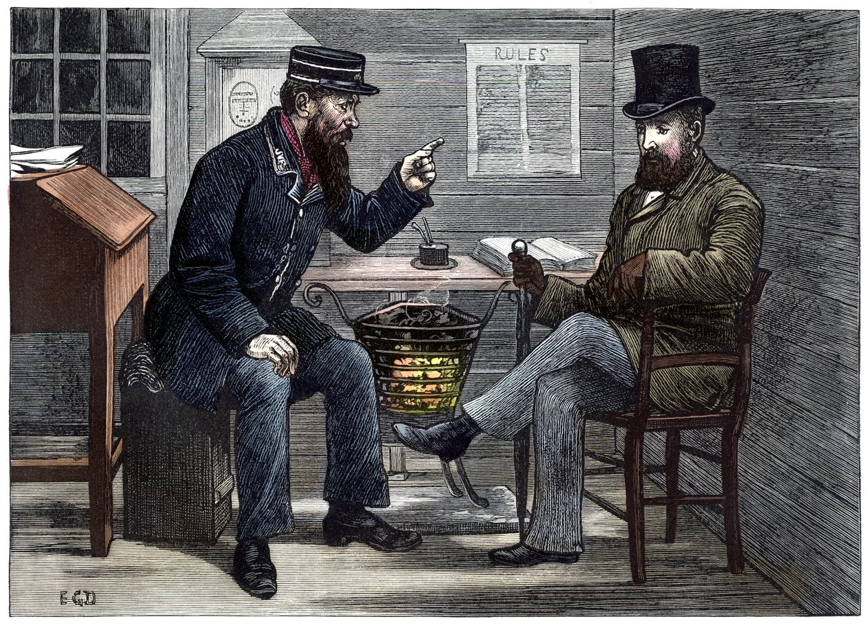 Signální muž od Charlese Dickense od Edward Dalziel