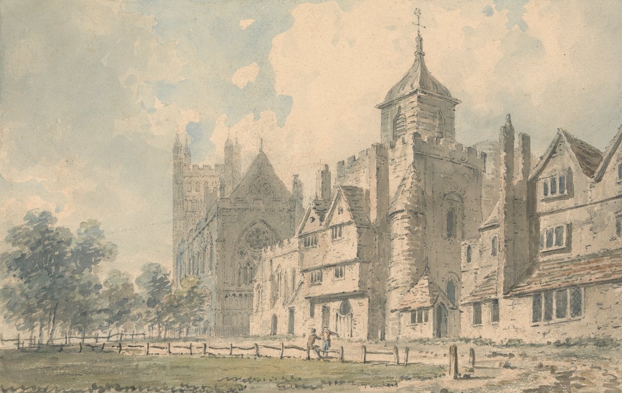 Exeterská katedrála a sousední budovy od Edward Dayes