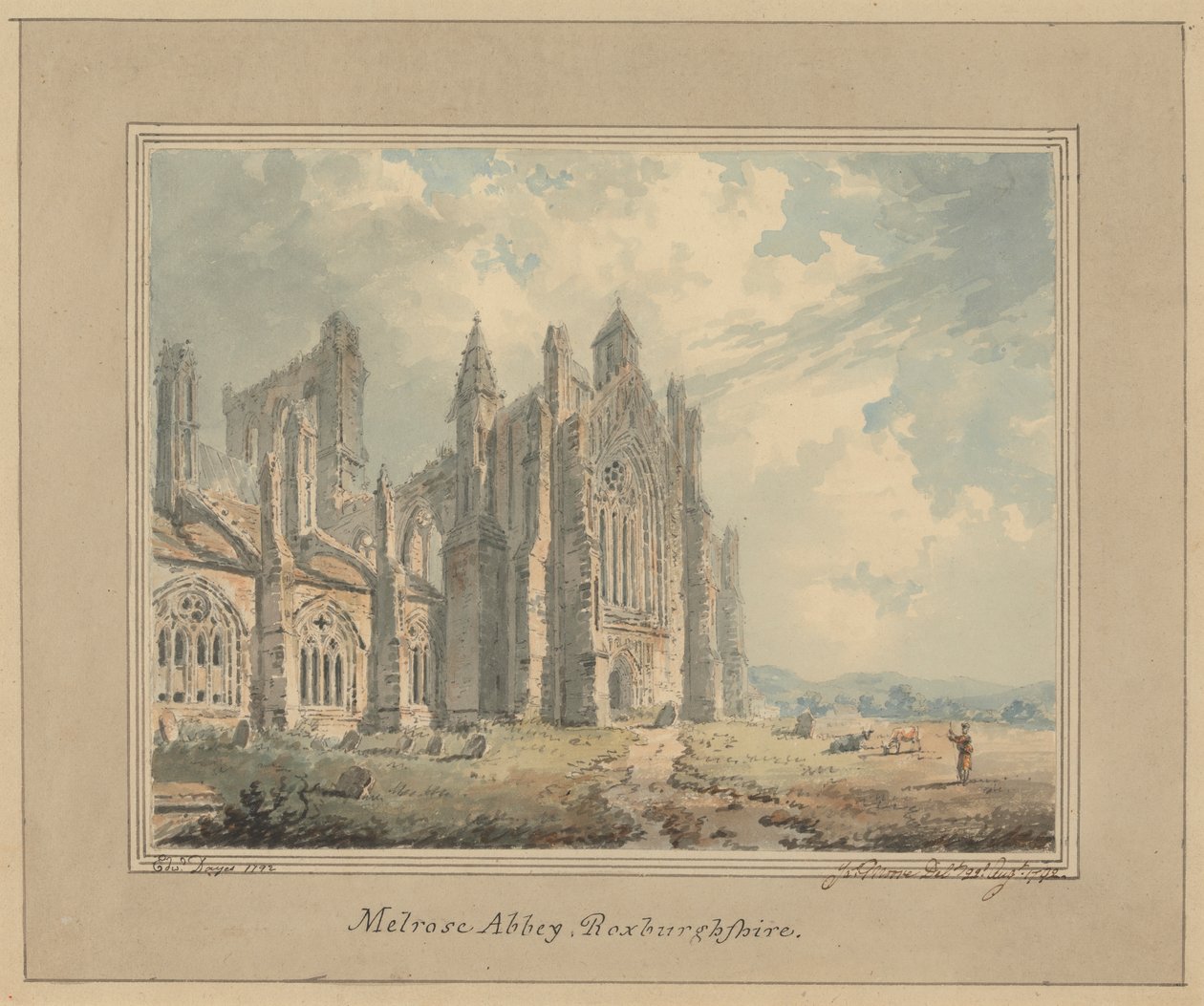 Melrose Abbey, Roxburghshire od Edward Dayes