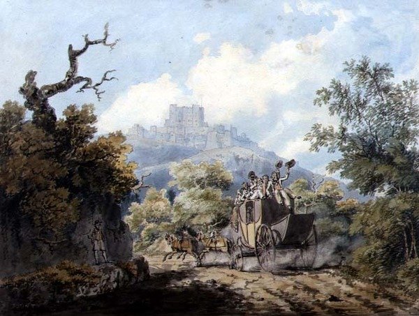 The Dover Mail, c.1793 (pero, inkoust a akvarel na papíře) od Edward Dayes