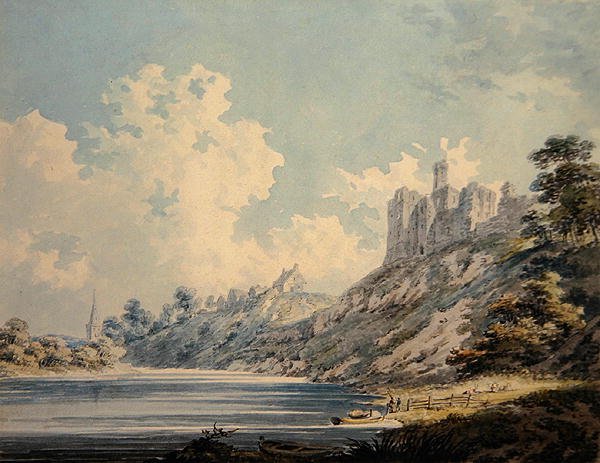 Warkworth Castle (akvarel na papíře) od Edward Dayes
