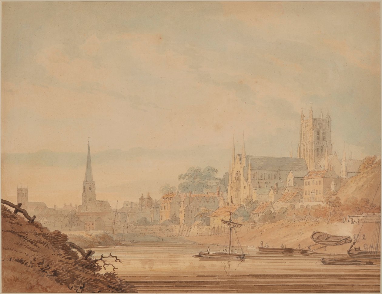 Worcester od řeky Severn od Edward Dayes