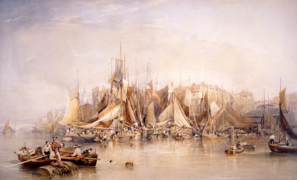 „Billingsgate, první den ústřic, časné ráno“, 1843 od Edward Duncan