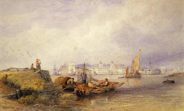 Greenwichská nemocnice na Temži od Edward Duncan
