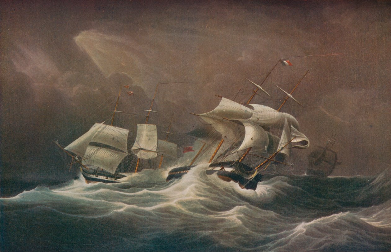 H.M.S. Neúnavné zapojení francouzských Droits-De-LHomme, 1797, 1829 od Edward Duncan